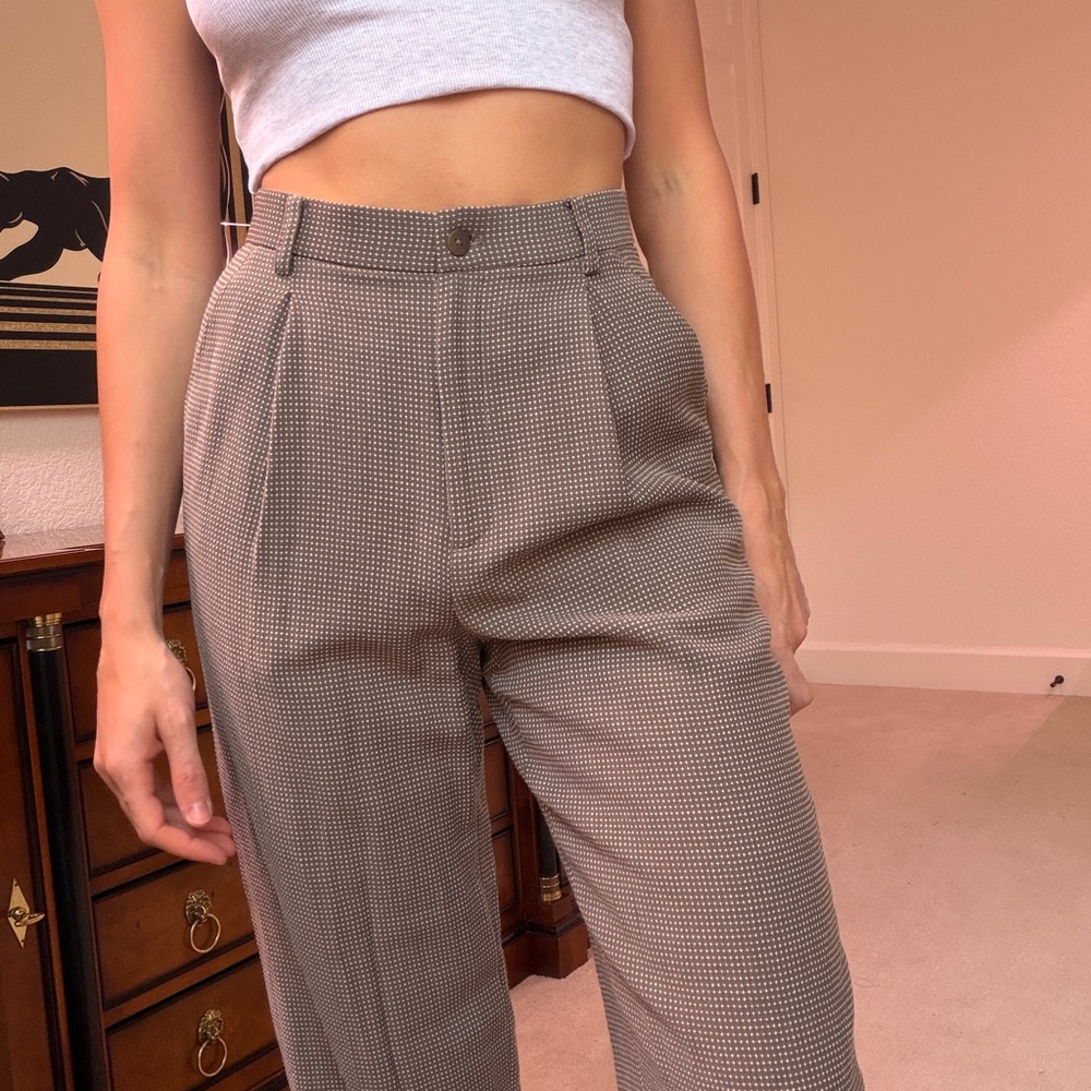Worth Women's Houndstooth 100% Wool Trousers